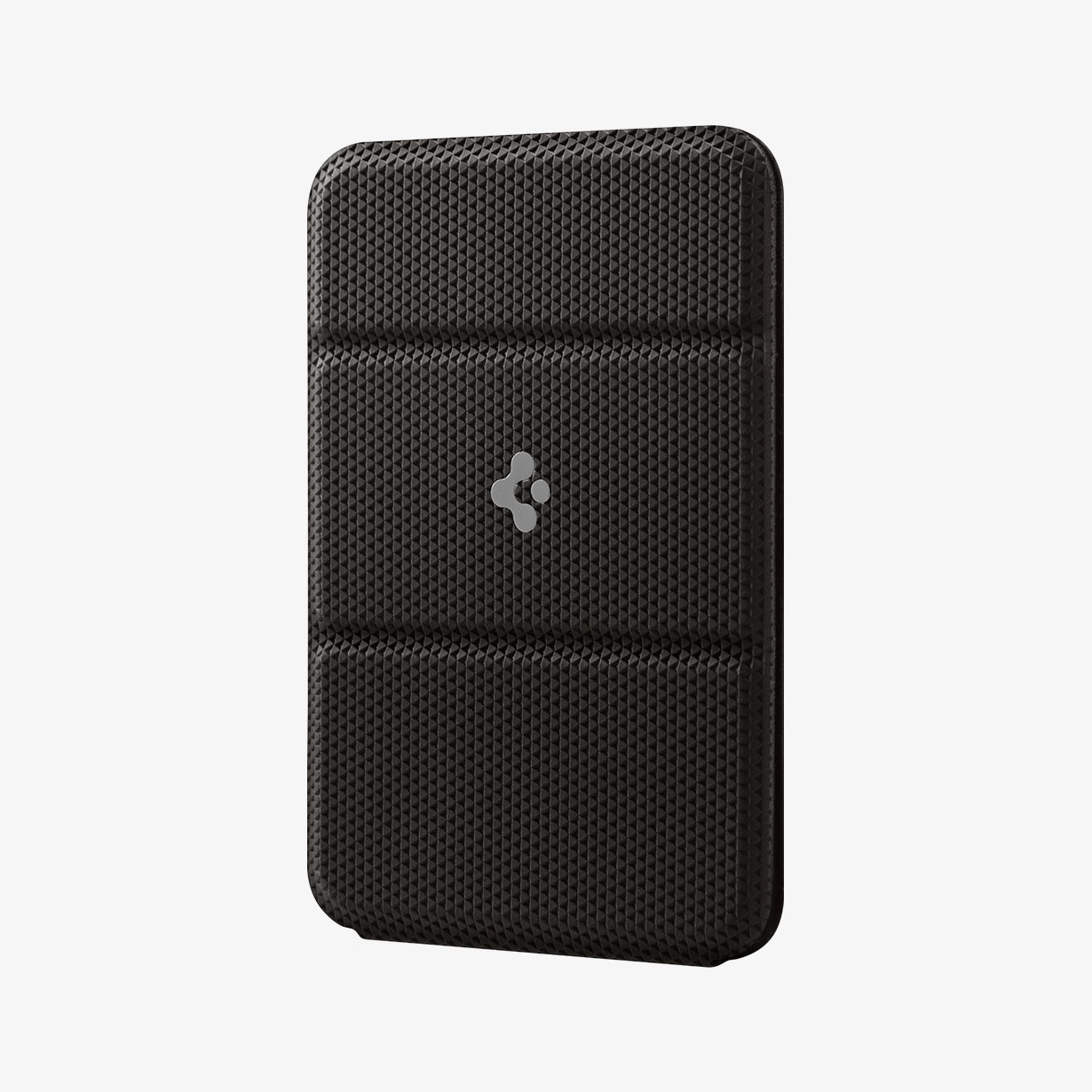 AMP02766 - MagSafe Card Holder Smart Fold Wallet (MagFit) in gunmetal showing the front and side