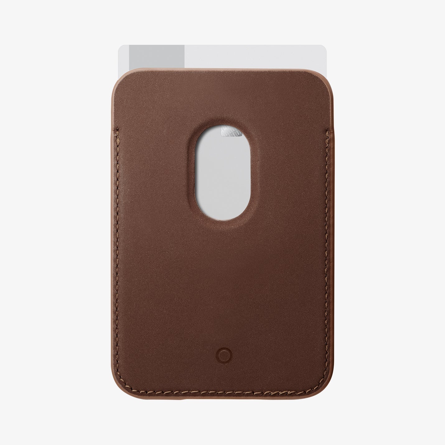 AFA05804 - MagSafe 3 Cards Holder Valentinus (MagFit) in brown showing the back with card in slot