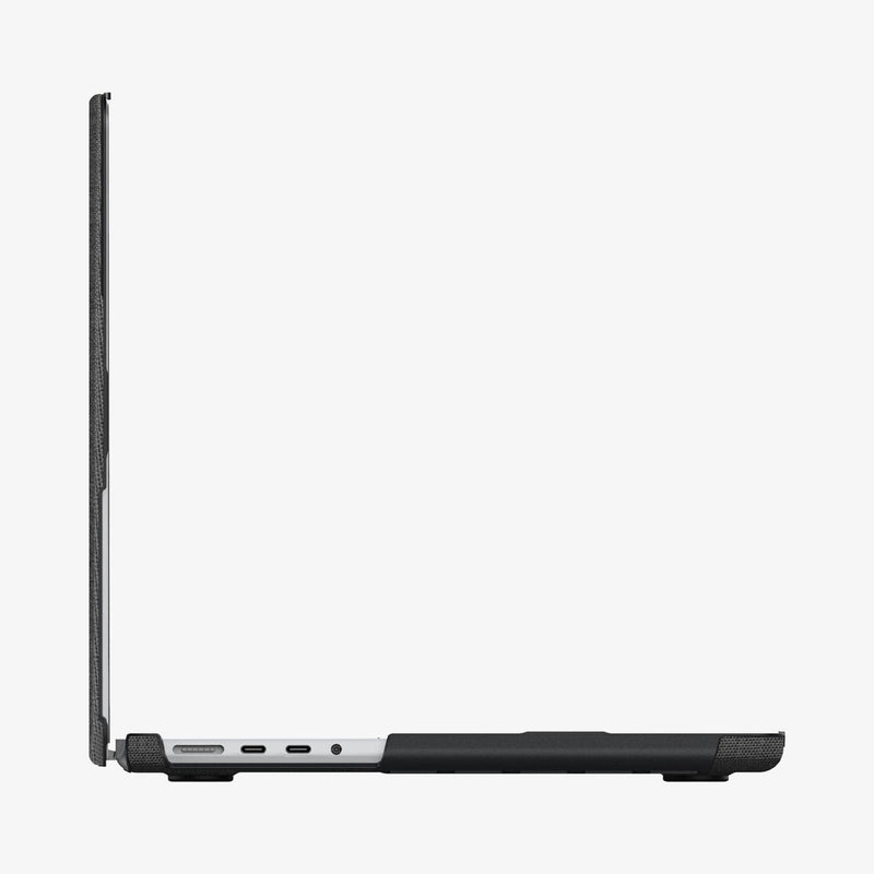 ACS04213 - MacBook Pro 14" Case Urban Fit in black showing the side with laptop open