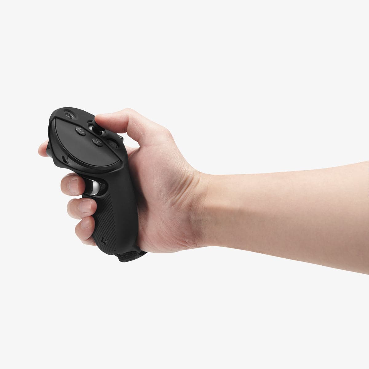ACS06030 - Meta Quest Pro Controller Silicone Fit in black showing the controller in someone's hand