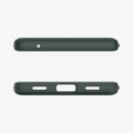 ACS06094 - Pixel 7a Case Liquid Air in abyss green showing the top and bottom with precise cutouts