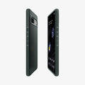 ACS06094 - Pixel 7a Case Liquid Air in abyss green showing the sides, partial back and front