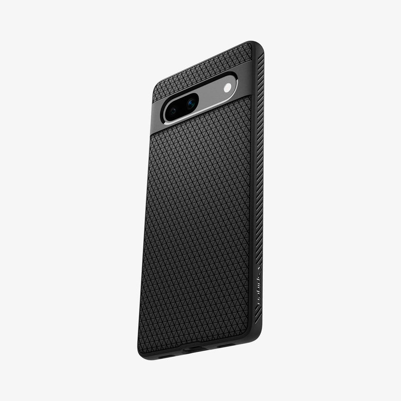 ACS05815 - Pixel 7a Case Liquid Air in matte black showing the back and side