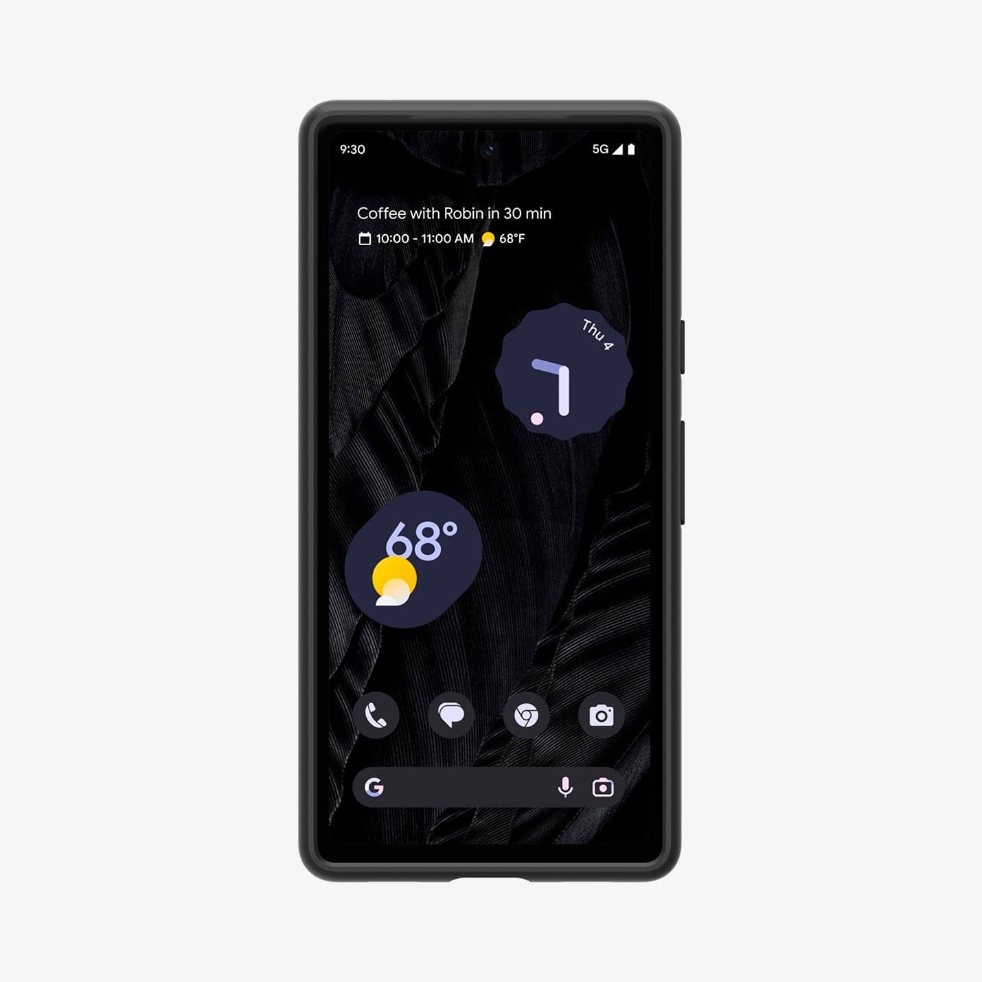 ACS05814 - Pixel 7a Case Thin Fit in black showing the front