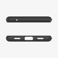 ACS05814 - Pixel 7a Case Thin Fit in black showing the top and bottom with precise cutouts