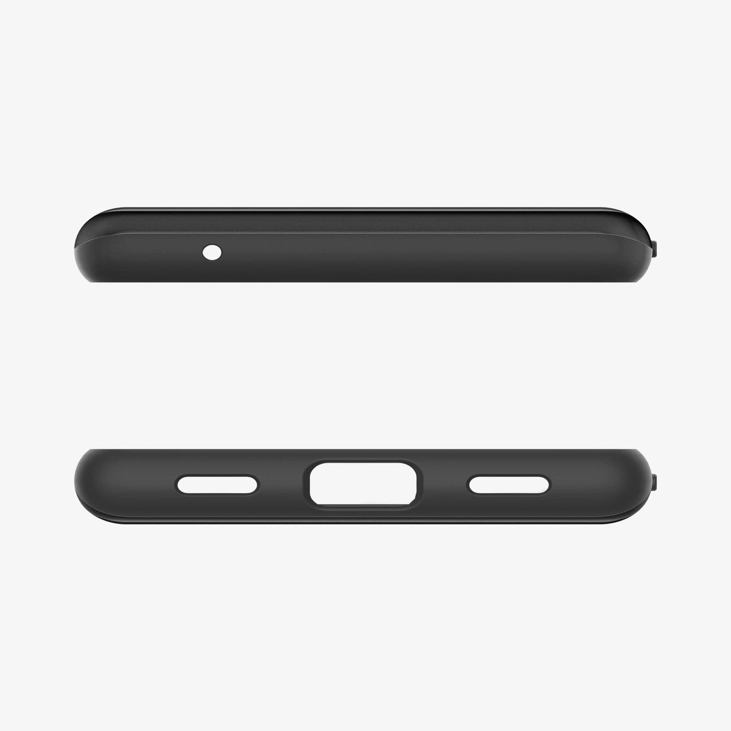 ACS05814 - Pixel 7a Case Thin Fit in black showing the top and bottom with precise cutouts