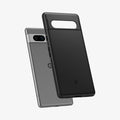 ACS05814 - Pixel 7a Case Thin Fit in black showing the back with case hovering away from device