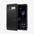 ACS05819 - Pixel 7a Case Tough Armor in black showing the back and front