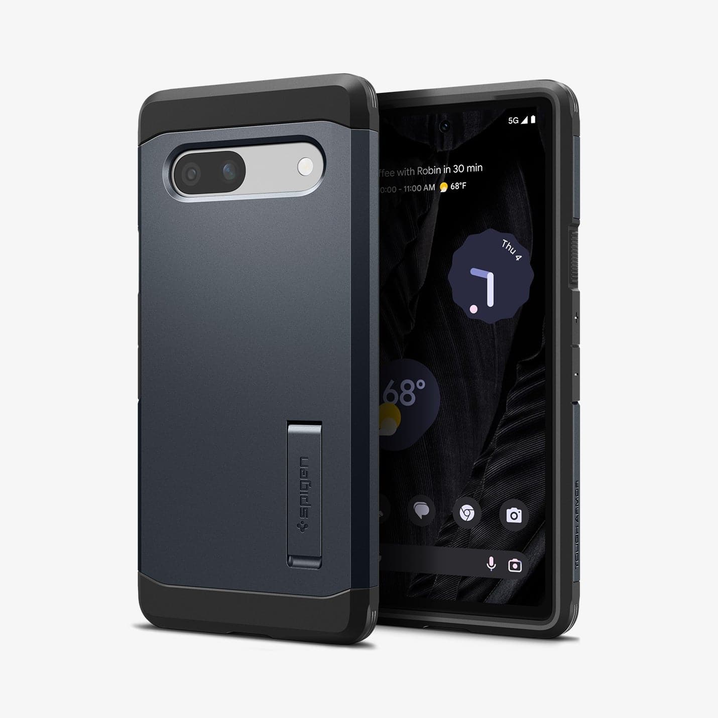 ACS05820 - Pixel 7a Case Tough Armor in metal slate showing the back and front