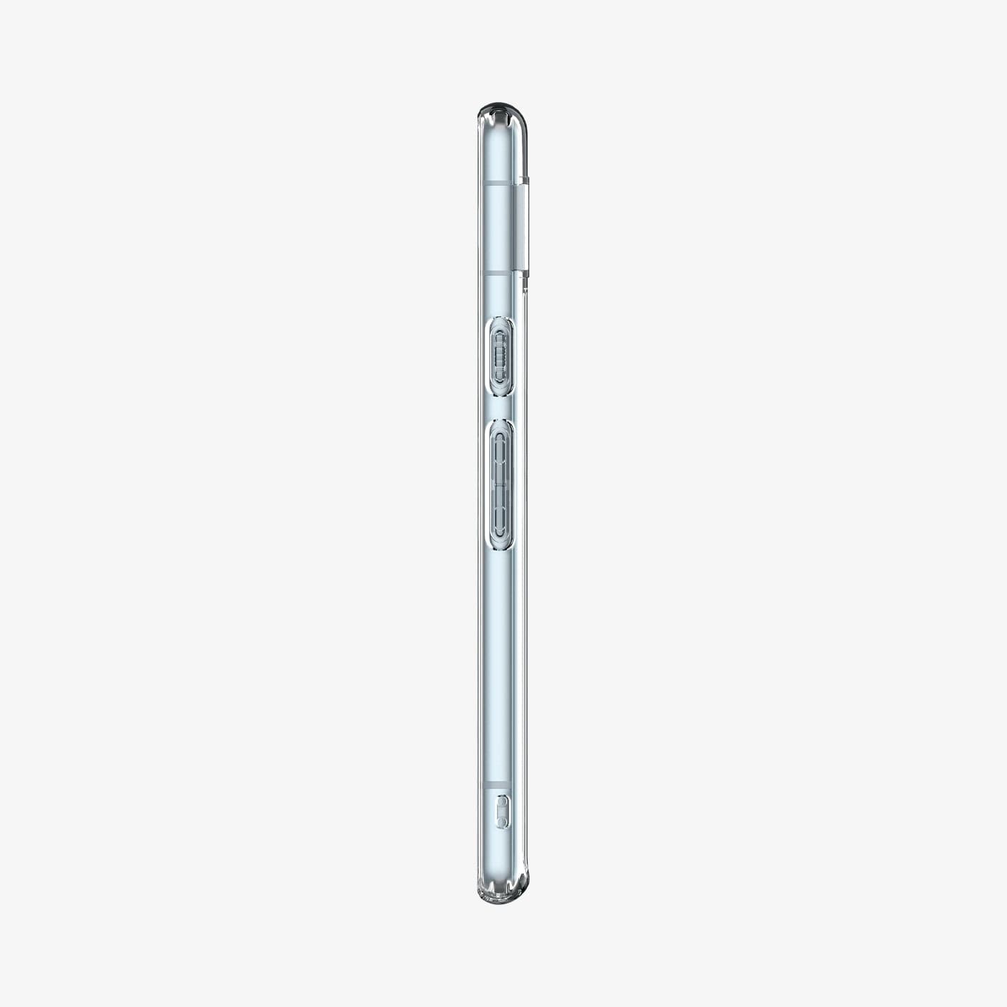 ACS05817 - Pixel 7a Case Ultra Hybrid in crystal clear showing the side with volume controls