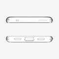 ACS05817 - Pixel 7a Case Ultra Hybrid in crystal clear showing the top and bottom with precise cutouts