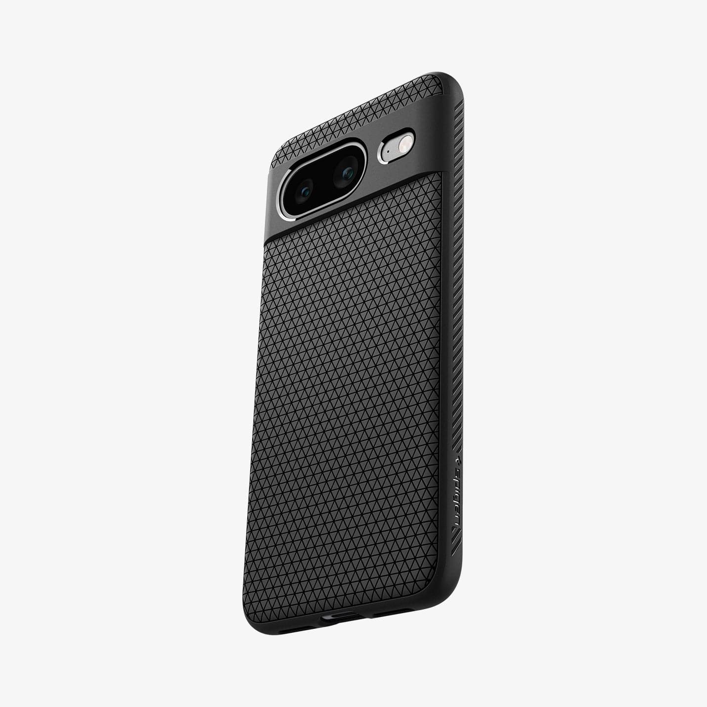 ACS06274 - Pixel 8 Case Liquid Air in Matte Black showing the back, partial side and bottom