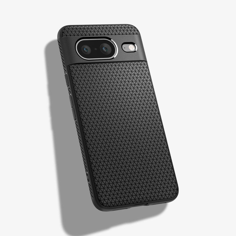 ACS06274 - Pixel 8 Case Liquid Air in Matte Black showing the back, partial side and bottom