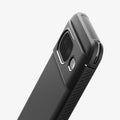 ACS06277 - Pixel 8 Case Rugged Armor in matte black showing the back and side zoomed in on camera lens