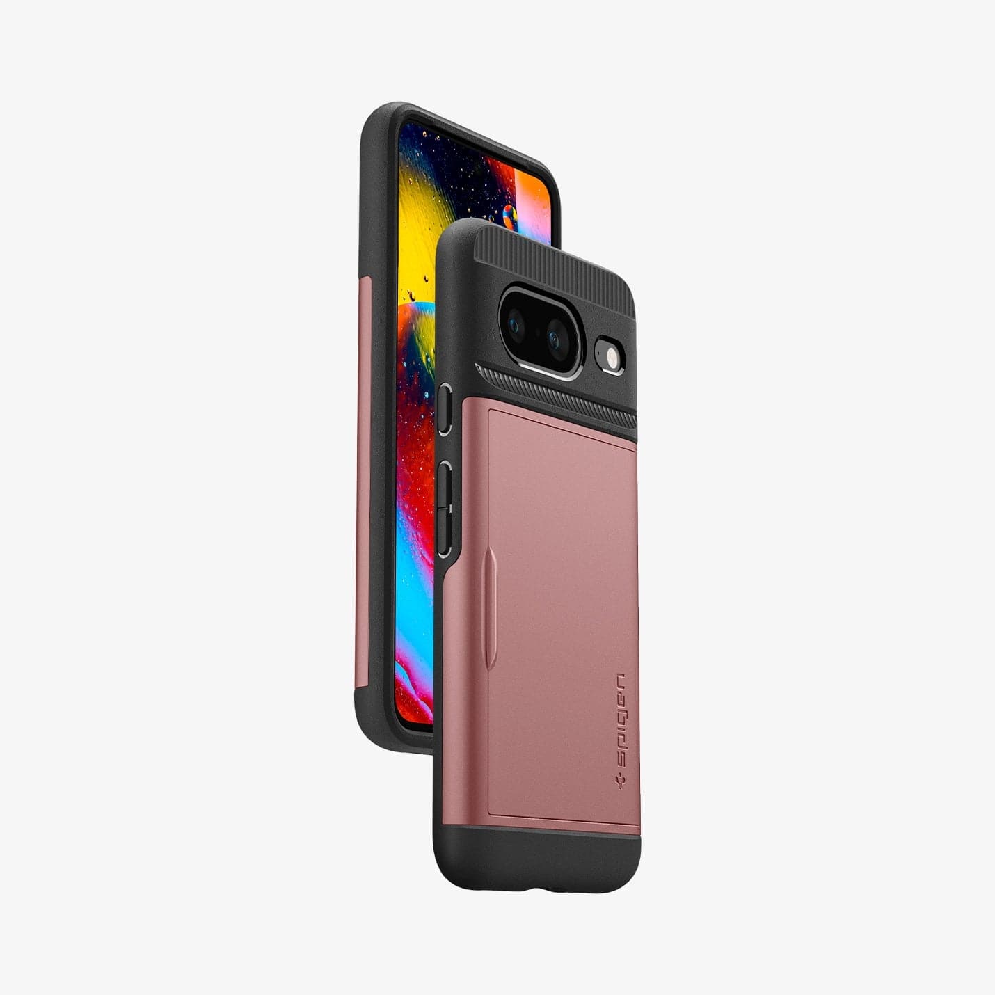 ACS06287 - Pixel 8 Case Slim Armor CS in rose gold showing the back, front and sides