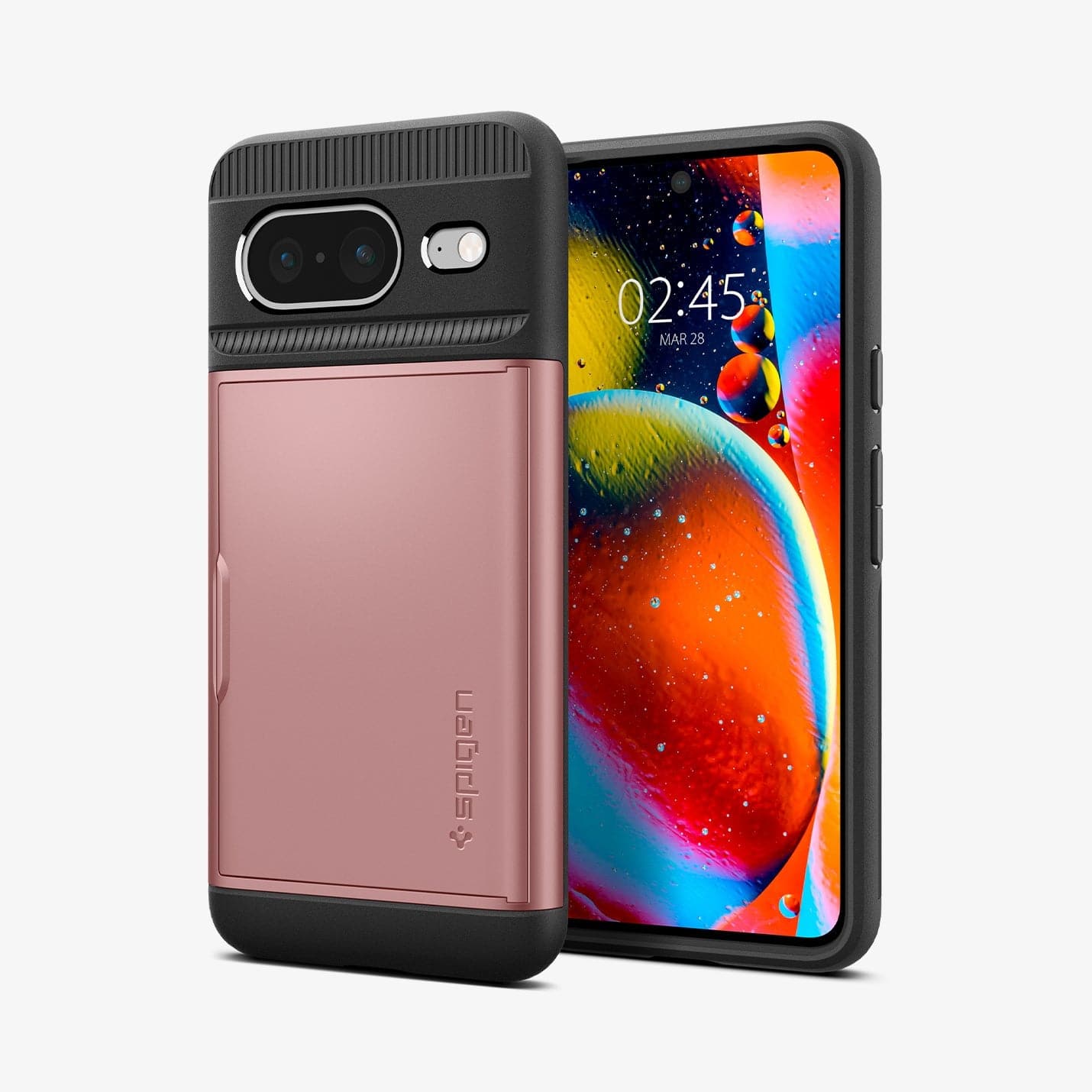 ACS06287 - Pixel 8 Case Slim Armor CS in rose gold showing the back and front