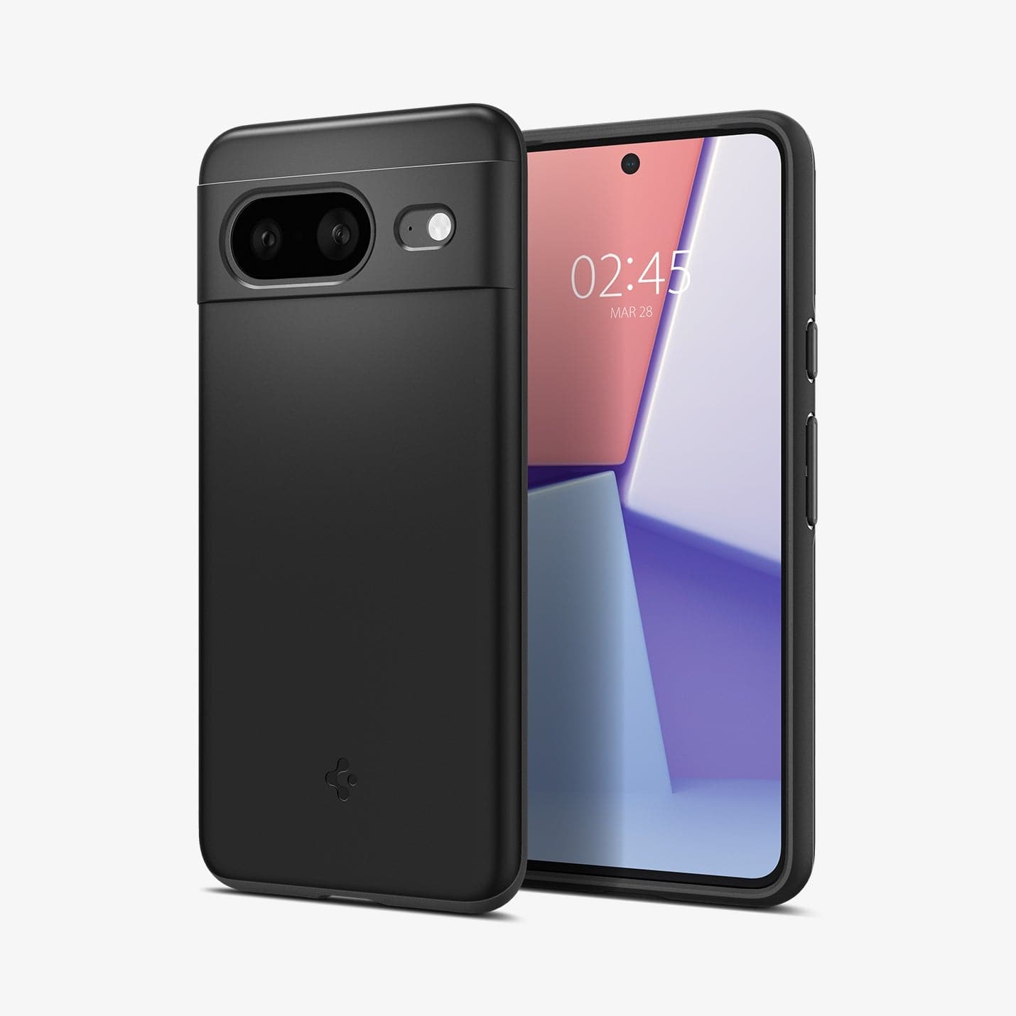 ACS06288 - Pixel 8 Case Thin Fit in black showing the back and front