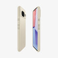 ACS06291 - Pixel 8 Case Thin Fit in mute beige showing the sides, partial back and front