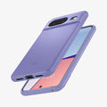 ACS06292 - Pixel 8 Case Thin Fit in awesome violet showing the back, front and sides