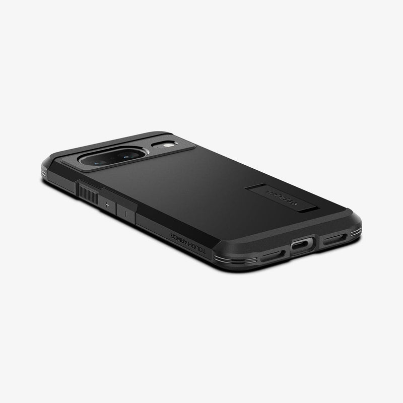 ACS06282 - Pixel 8 Case Tough Armor in black showing the back, side and bottom