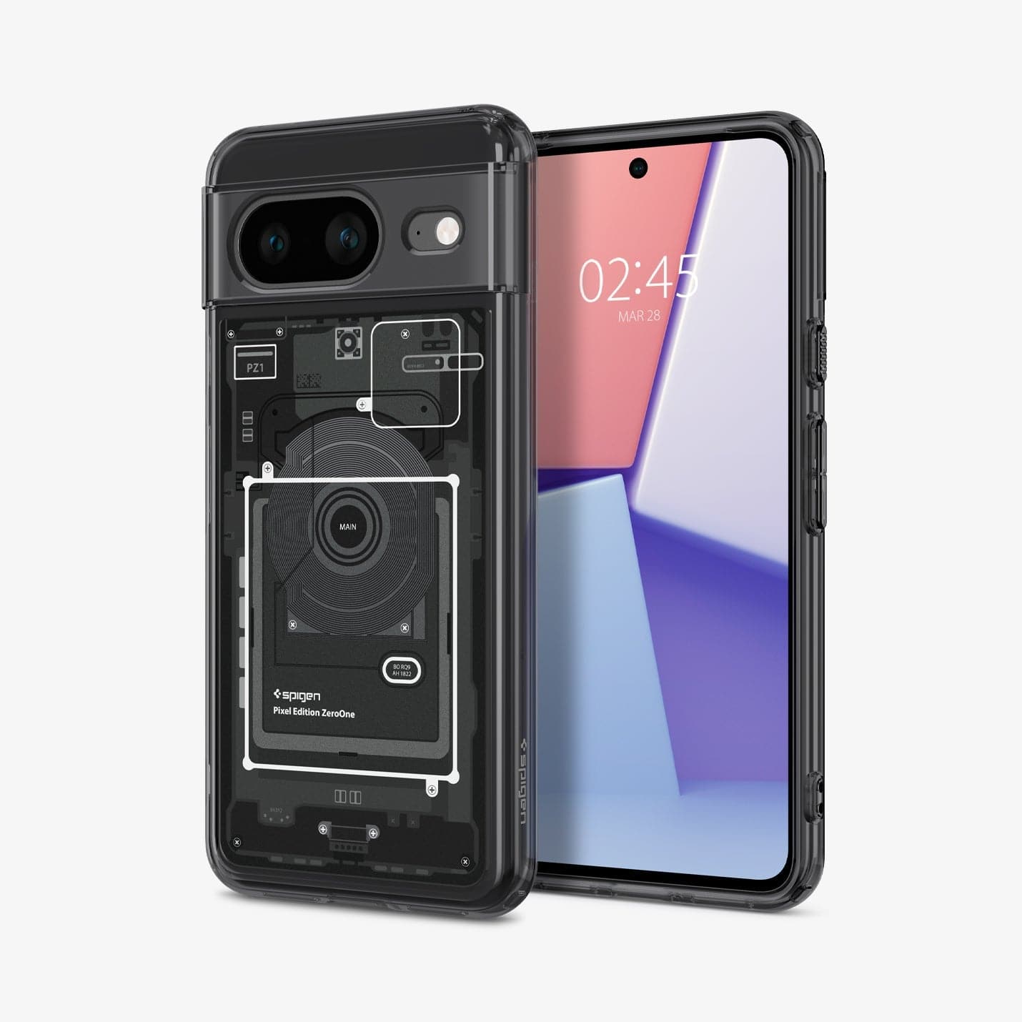 ACS06279 - Pixel 8 Case Ultra Hybrid Zero One showing the back and front
