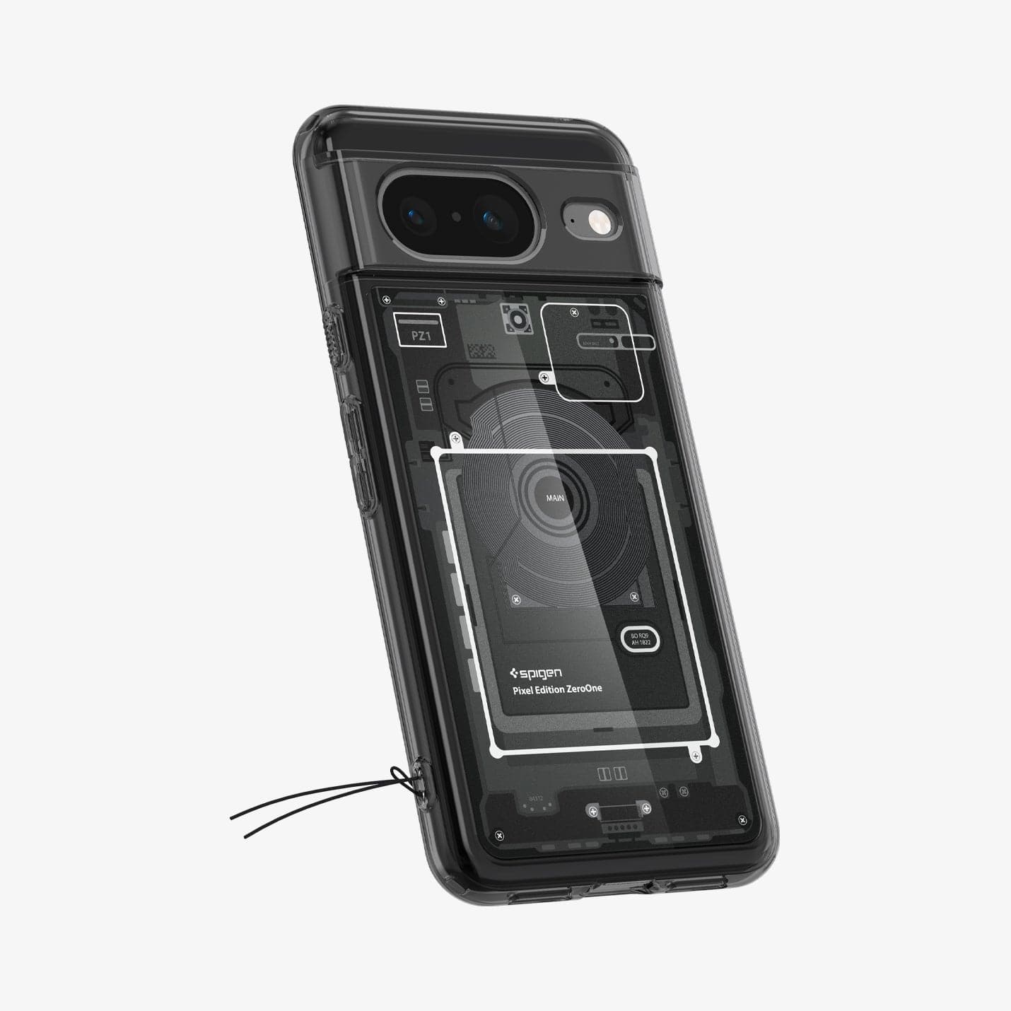 ACS06279 - Pixel 8 Case Ultra Hybrid Zero One showing the back and side