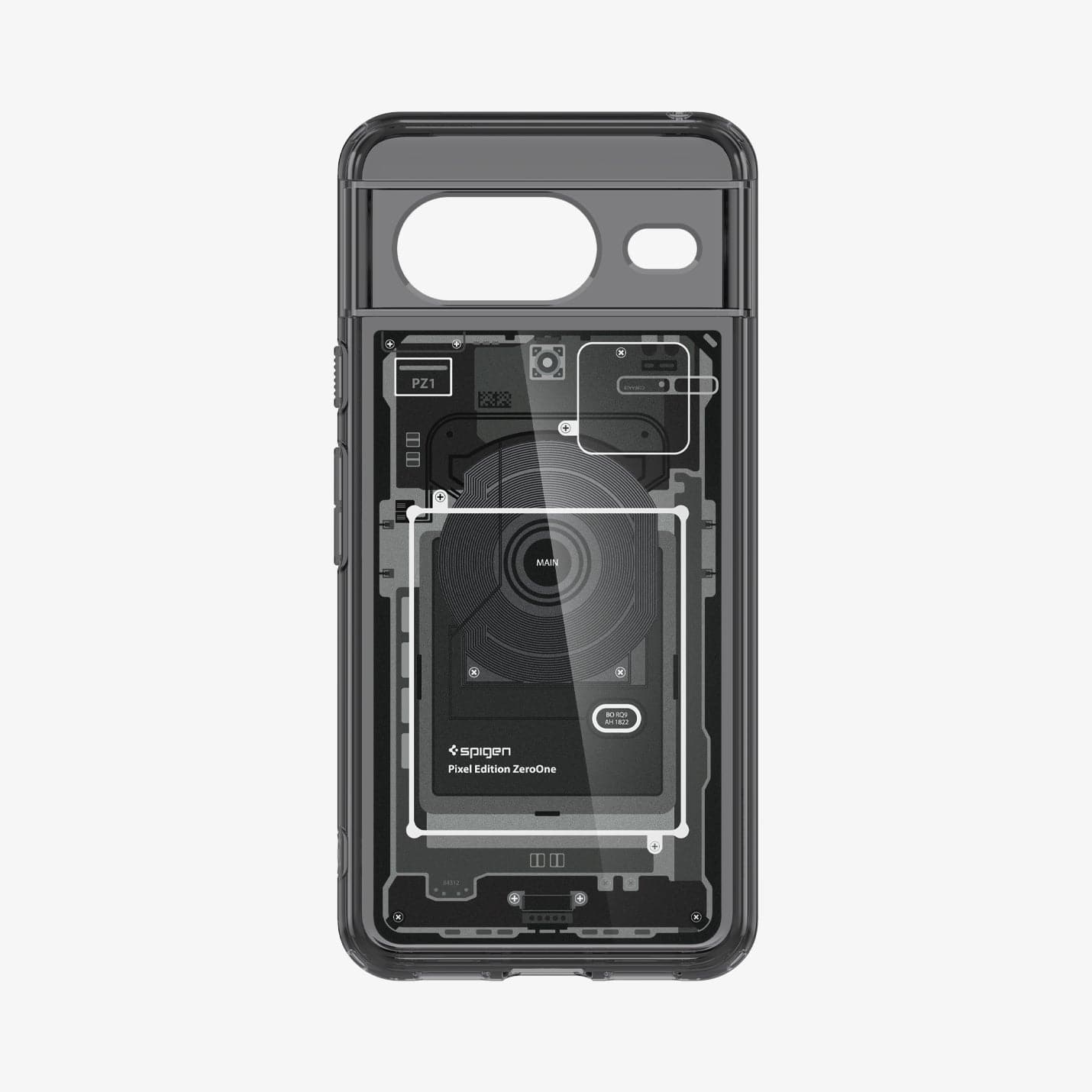 ACS06279 - Pixel 8 Case Ultra Hybrid Zero One showing the inside of case