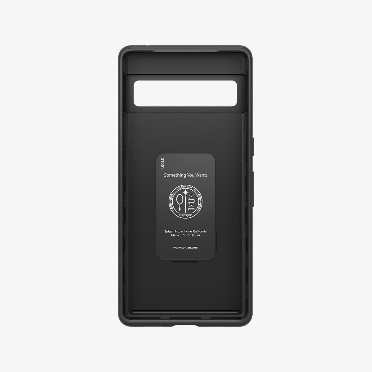 ACS04706 - Pixel 7 Case Thin Fit in black showing the inside of case