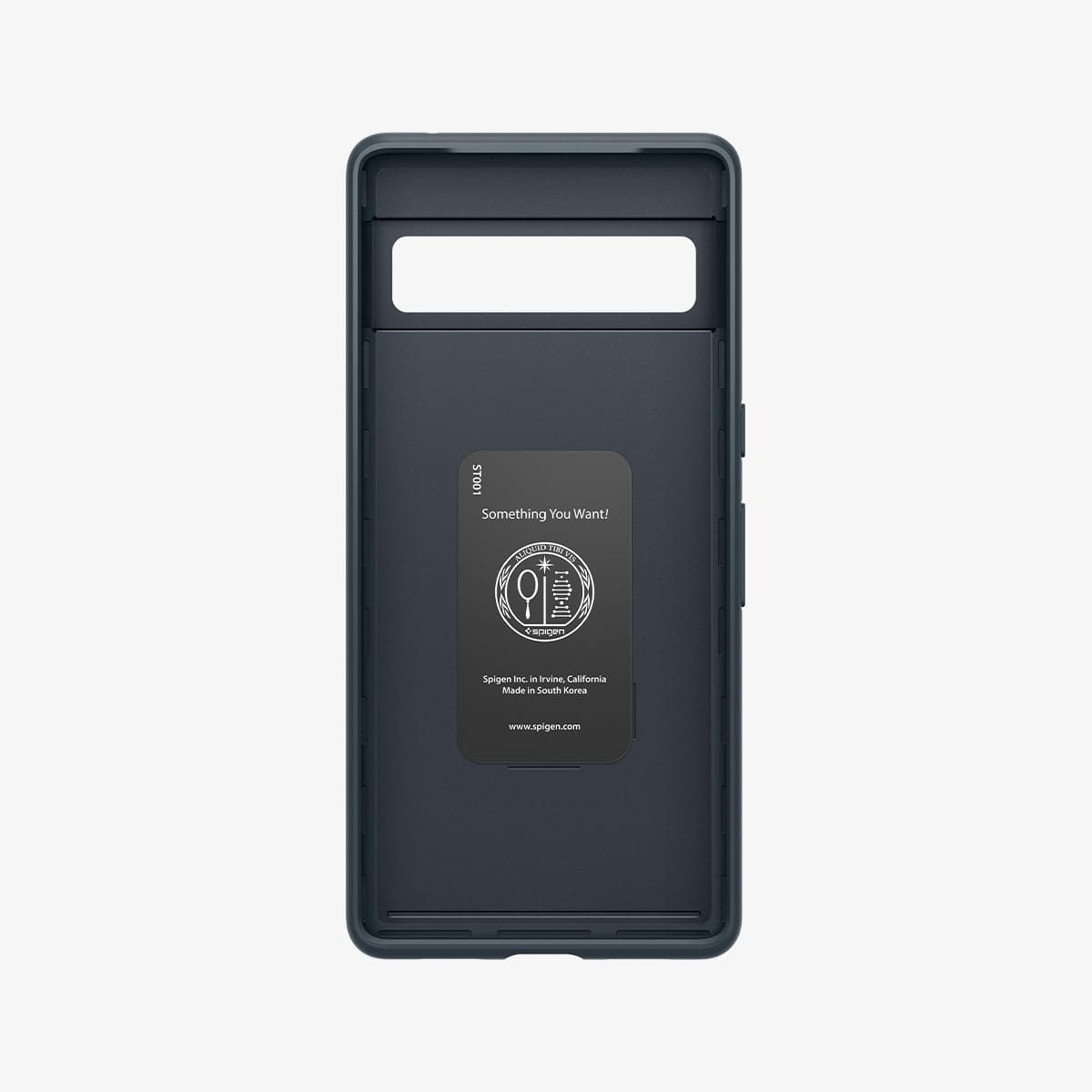 ACS04707 - Pixel 7 Case Thin Fit in metal slate showing the inside of case