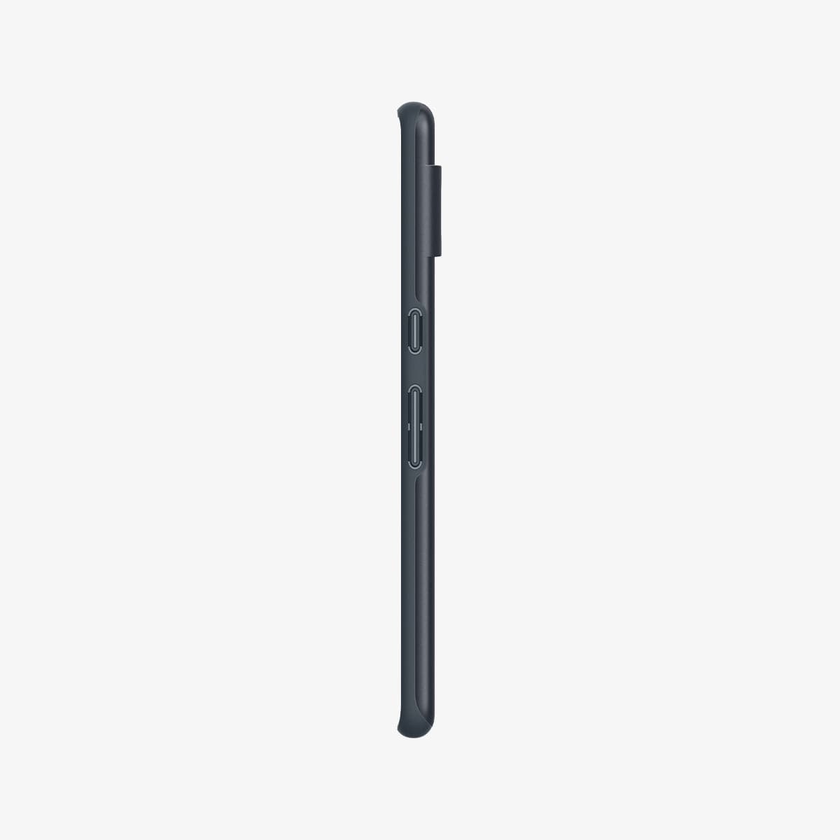 ACS04707 - Pixel 7 Case Thin Fit in metal slate showing the side with volume controls