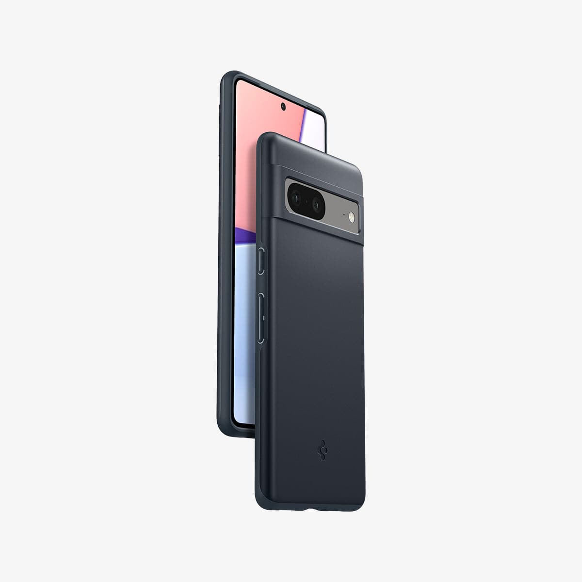 ACS04707 - Pixel 7 Case Thin Fit in metal slate showing the sides, back and partial front