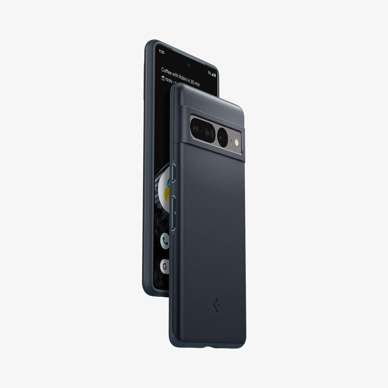 ACS04734 - Pixel 7 Pro Case Thin Fit in metal slate showing the sides, back and partial front