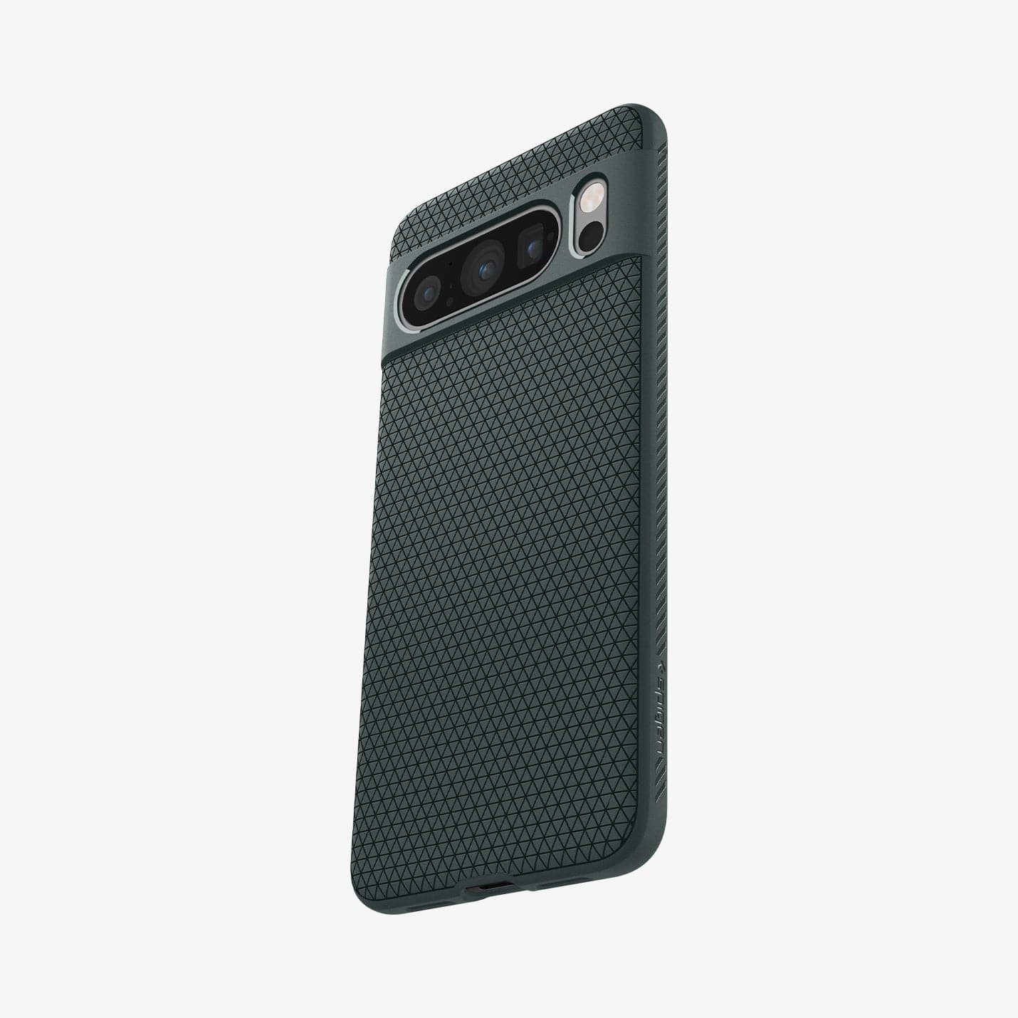 ACS06313 - Pixel 8 Pro Case Liquid Air in Abyss Green showing the back, partial side and bottom