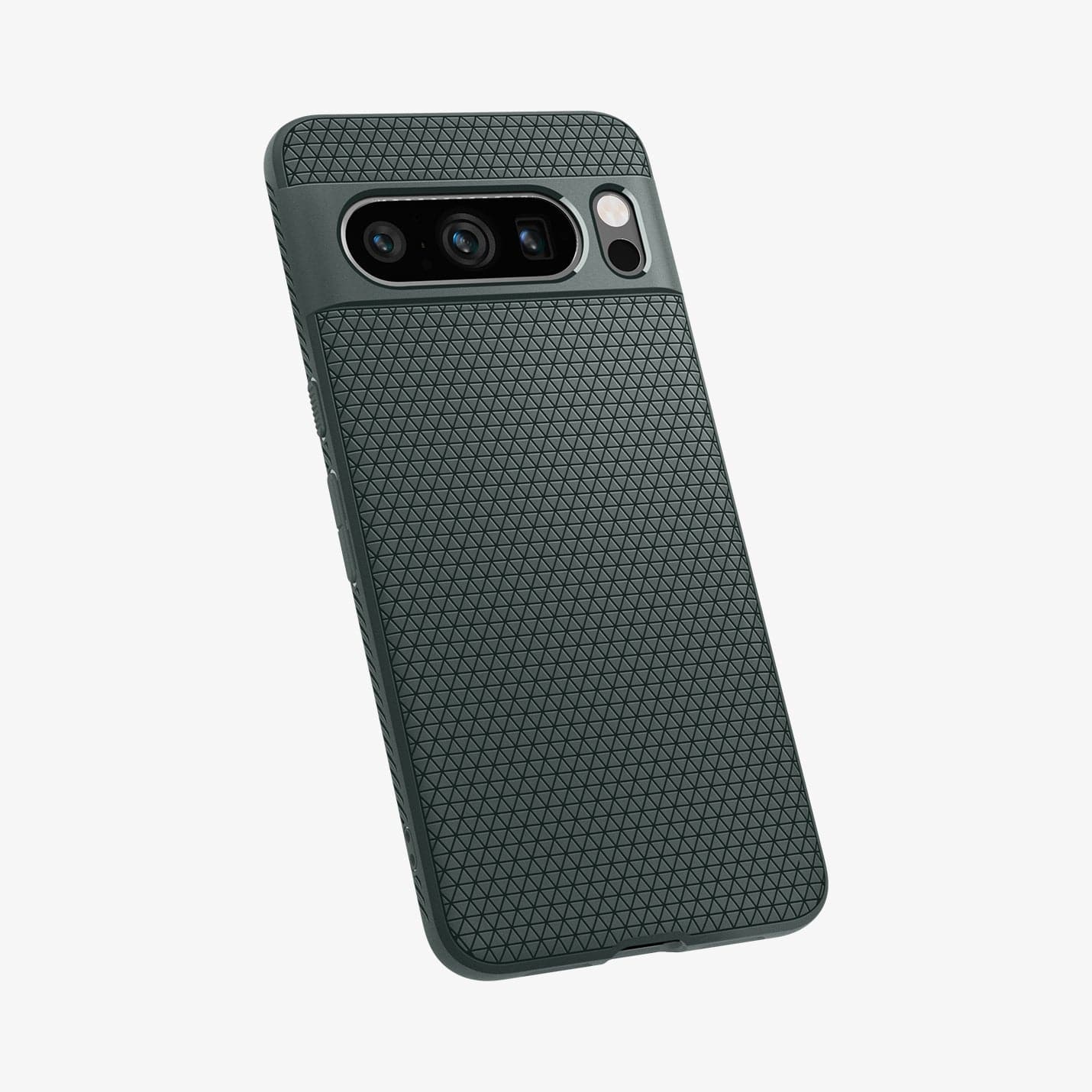 ACS06313 - Pixel 8 Pro Case Liquid Air in Abyss Green showing the back and partial side with side buttons