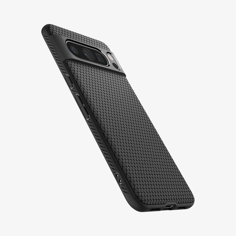 ACS06311 - Pixel 8 Pro Case Liquid Air in Matte Black showing the back, partial side with side buttons and bottom