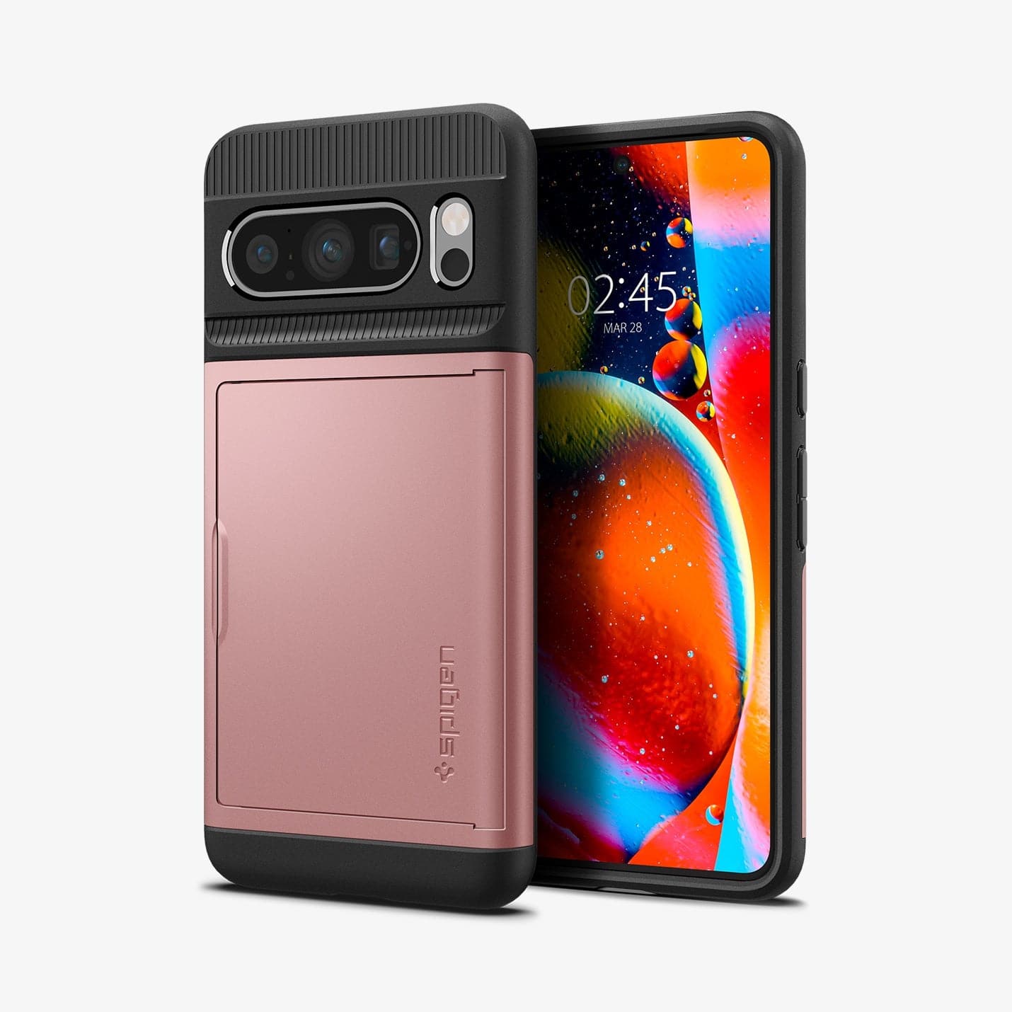 ACS06324 - Pixel 8 Pro Case Slim Armor CS in rose gold showing the back and front