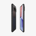 ACS06325 - Pixel 8 Pro Case Thin Fit in black showing the sides, partial back and front