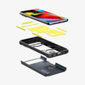ACS06320 - Pixel 8 Pro Case Tough Armor in metal slate showing the hard pc, soft tpu, impact foam and device