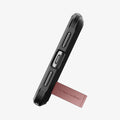 ACS06321 - Pixel 8 Pro Case Tough Armor in rose gold showing the bottom with device propped up by built in kickstand