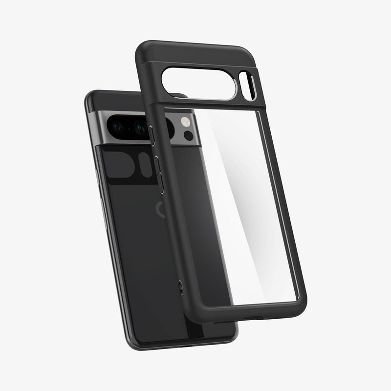 ACS06317 - Pixel 8 Pro Case Ultra Hybrid in matte black showing the back with case hovering away from device