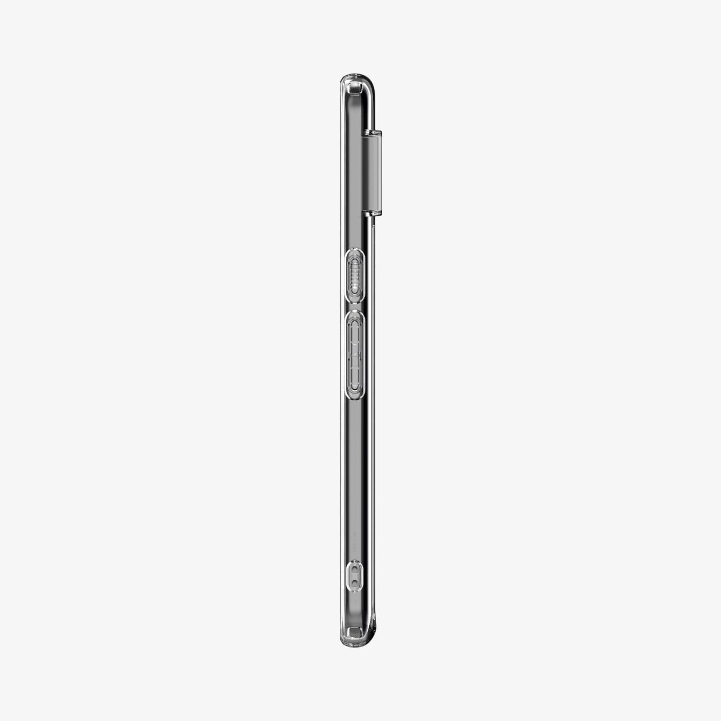 ACS06315 - Pixel 8 Pro Case Ultra Hybrid in crystal clear showing the side with volume controls