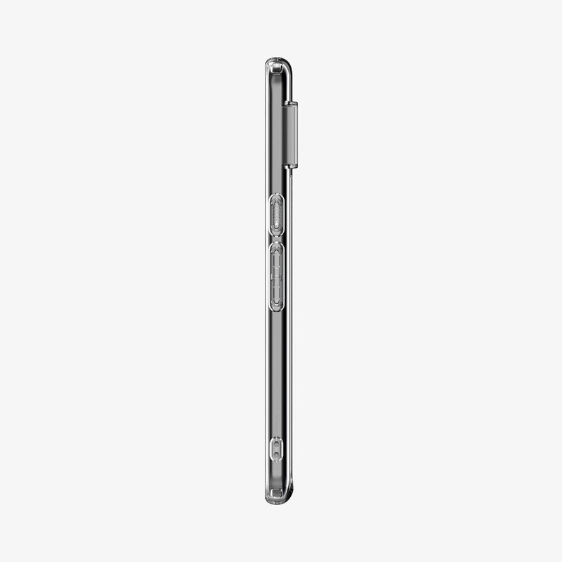ACS06315 - Pixel 8 Pro Case Ultra Hybrid in crystal clear showing the side with volume controls