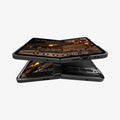 ACS05920 - Pixel Fold Series Case Slim Armor Pro in black showing the back and front of one device with another device hovering above