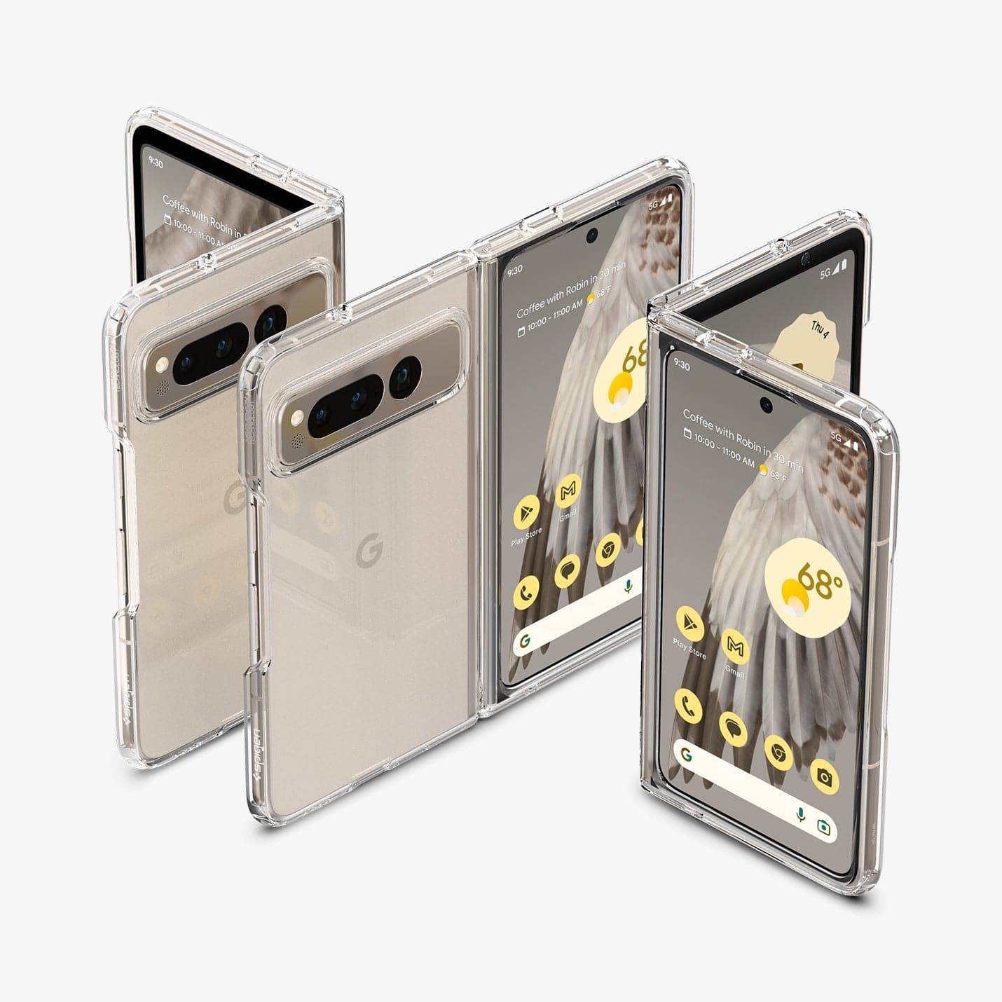ACS05921 - Pixel Fold Series Case Ultra Hybrid in crystal clear showing ...