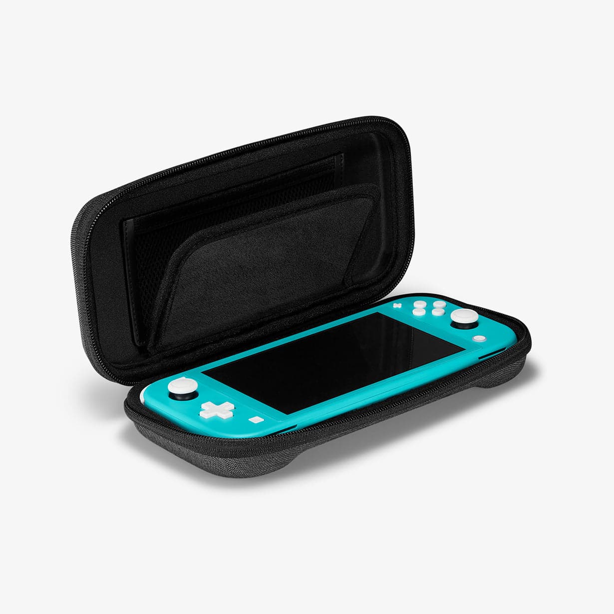 AFA00865 - Nintendo Switch Lite Case Klasden Pouch showing the inside and side with device inside