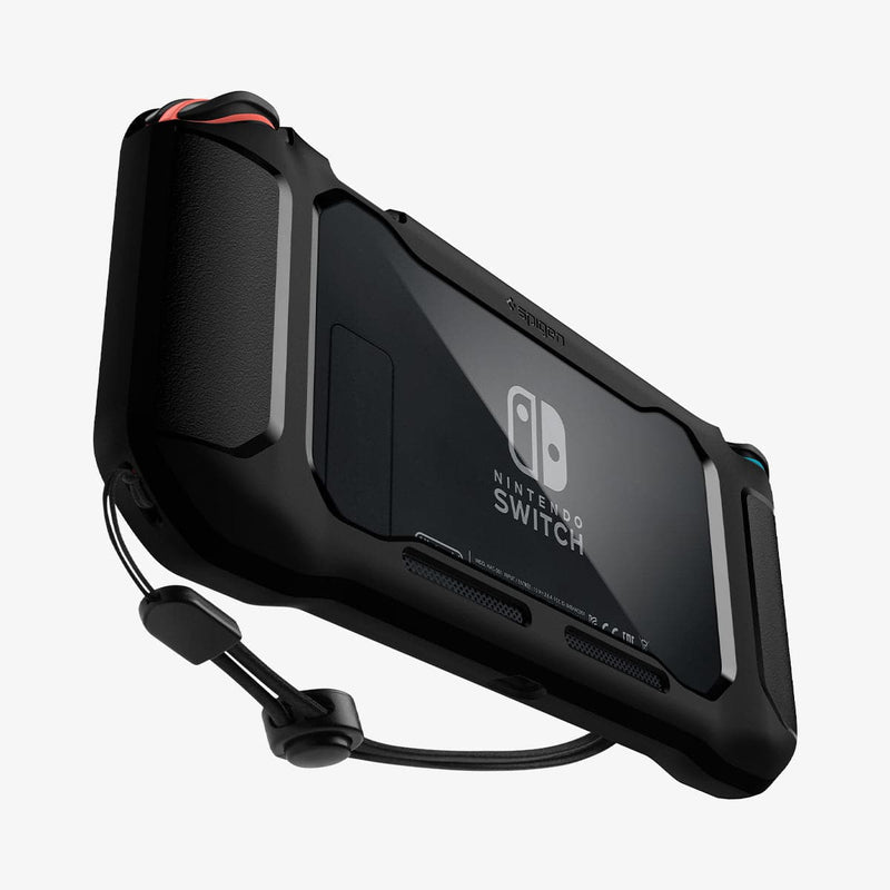 ACS01228 - Nintendo Switch Case Rugged Armor in matte black showing the back, side and bottom