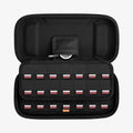 AFA04750 - Nintendo Switch Rugged Armor Pro Pouch in matte black showing the inside with games in slot and airtag sticking out of slot