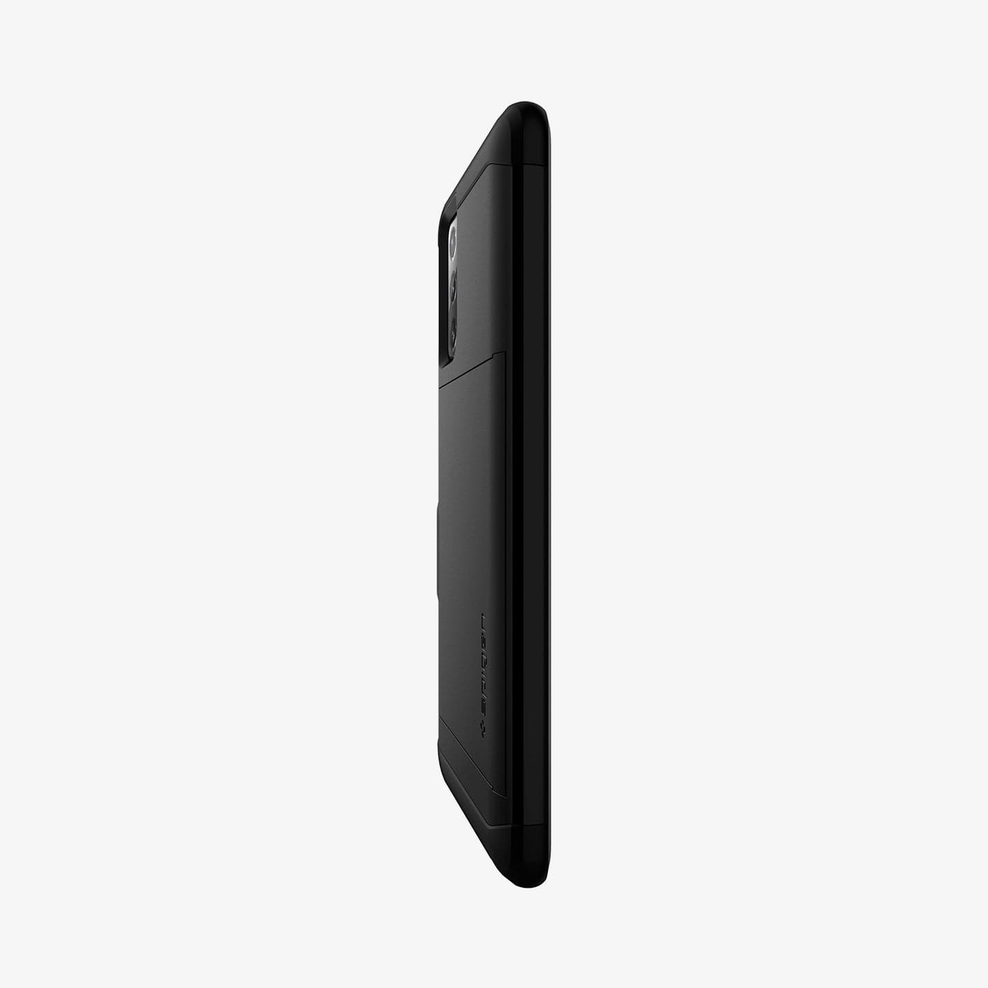ACS01424 - Galaxy Note 20 Slim Armor CS Case in black showing the side and partial back