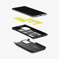 ACS01397 - Galaxy Note 20 Ultra Tough Armor Case in gunmetal showing the device, impact foam, soft tpu and hard pc