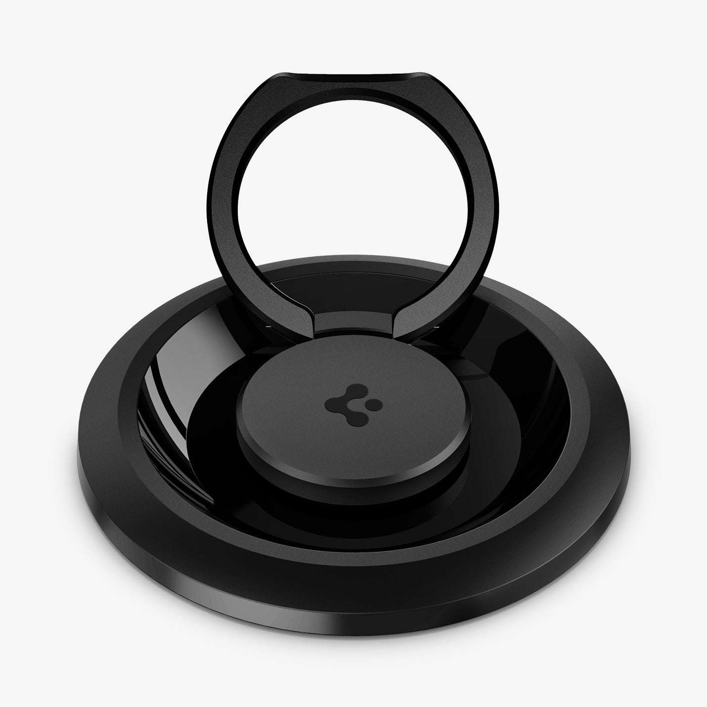 AMP03120 - O-Mag Magnetic Phone Holder (MagFit) in black showing the front and ring extended out laying flat